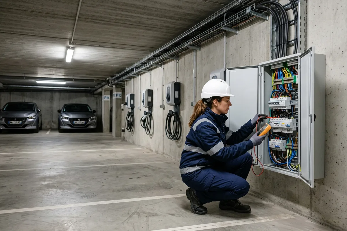 Installation de bornes de recharge pour copropriété et parking collectif à Ars-sur-Formans Installation de bornes de recharge pour copropriété et parking collectif à Ars-sur-Formans